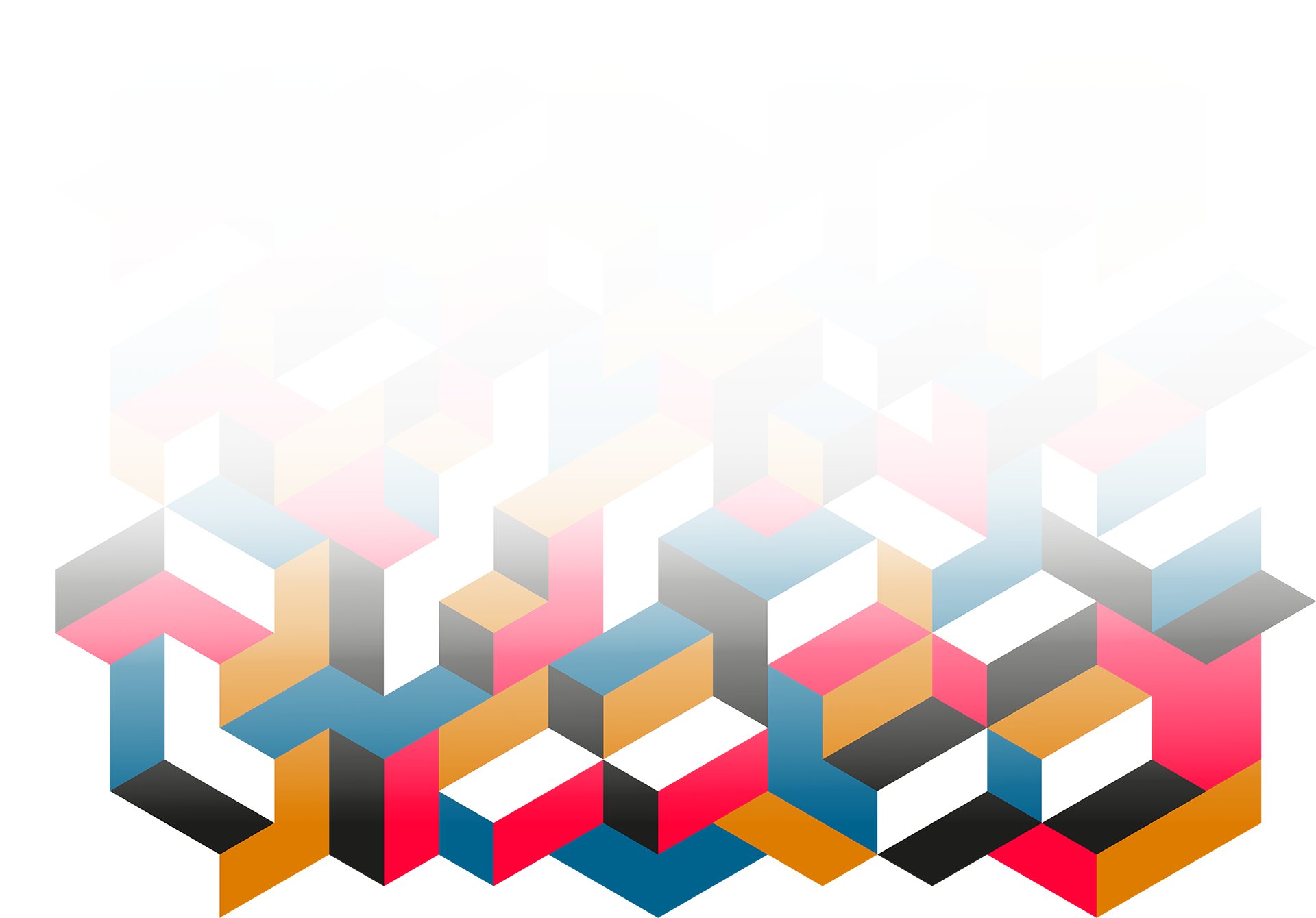 Illustration med byggklossar som skapar ett mönster